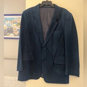 Navy Blue Genuine Suede Men’s Sports coat/ jacket/ blazer size 44L